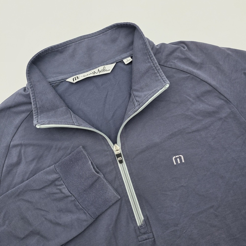 Travis Mathew Strangelove Men's‎ Blue Golf 1/4 Zip Golf Pullover Size Large
